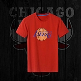 Men's Lakers Fresh Logo Red Short Sleeve T-Shirt FengYun,baseball caps,new era cap wholesale,wholesale hats